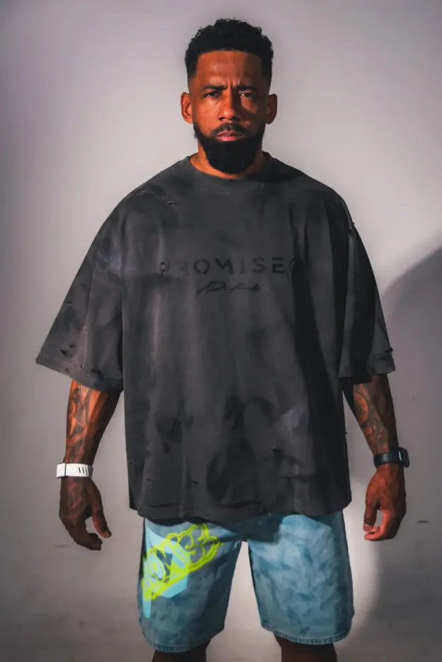 OVERSIZED PROMISE BLACK DESTROYED MAX
